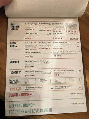 Lunch options at Tribe Organic - Solana Center in Beijing