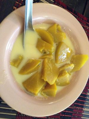 Taste from Heaven, Chiang Mai - vegan pumpkin coconut milk dessert at Taste from Heaven in Chiang Mai