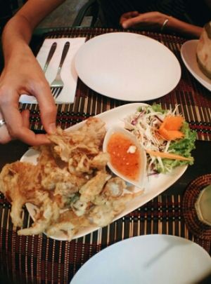deep fried mushrooms at Taste from Heaven in Chiang Mai