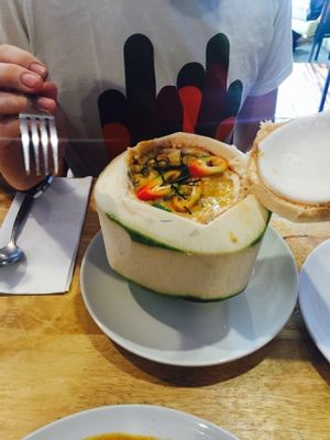 Coconut curry IN a coconut! at Taste from Heaven in Chiang Mai