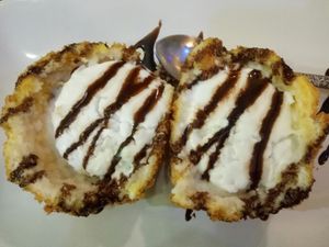Deep fried coconut ice cream at Taste from Heaven in Chiang Mai