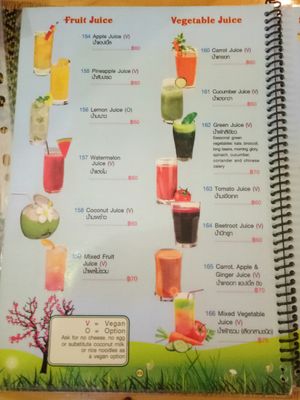 Menu at Taste from Heaven in Chiang Mai