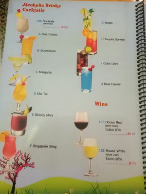 Menu at Taste from Heaven in Chiang Mai