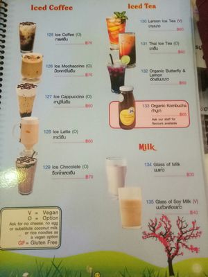 Menu at Taste from Heaven in Chiang Mai