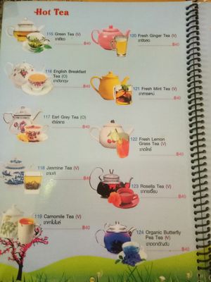 Menu at Taste from Heaven in Chiang Mai