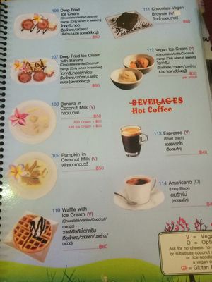 Menu at Taste from Heaven in Chiang Mai