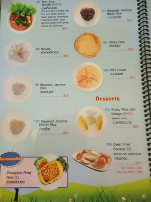 Menu at Taste from Heaven in Chiang Mai