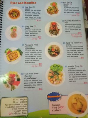 Menu at Taste from Heaven in Chiang Mai
