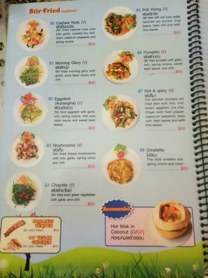 Menu at Taste from Heaven in Chiang Mai