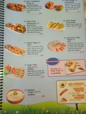 Menu at Taste from Heaven in Chiang Mai