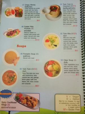 Menu at Taste from Heaven in Chiang Mai