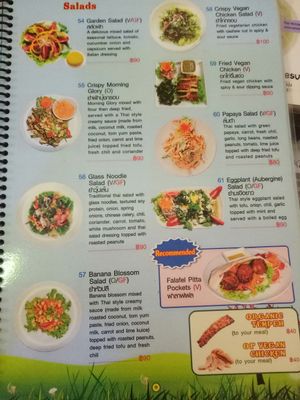 Menu at Taste from Heaven in Chiang Mai