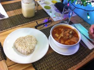 Northern Thai curry with brown rice at Taste from Heaven in Chiang Mai