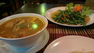 Northern curry and Morning Glory  at Taste from Heaven in Chiang Mai