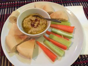Hummus and pita bread, 130 baht. at Taste from Heaven in Chiang Mai