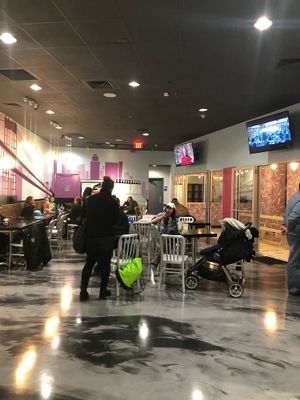 Seating area at Bona Bona in Port Chester