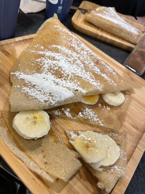 Vegan banana and syrup crepe   at Couleur Café in Barcelona