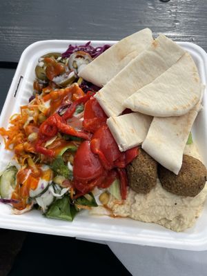 Hommus plate  at Falafel Corner in Cardiff
