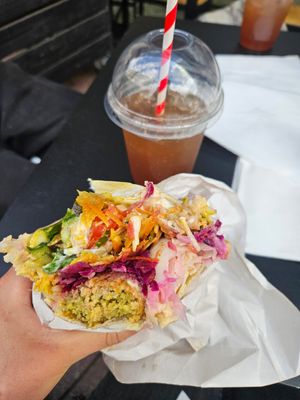 Lebanese falafel wrap at Falafel Corner in Cardiff