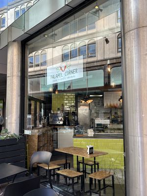   at Falafel Corner in Cardiff