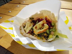 Pita bread at Falafel Corner in Cardiff