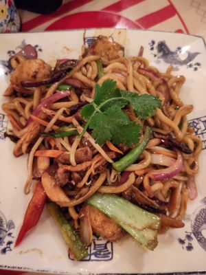 Vegan noodles with tofu! at Wok Inn in Blackpool
