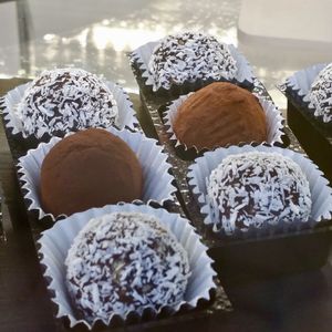 Chocolate truffles at Nora and Nama in North West London