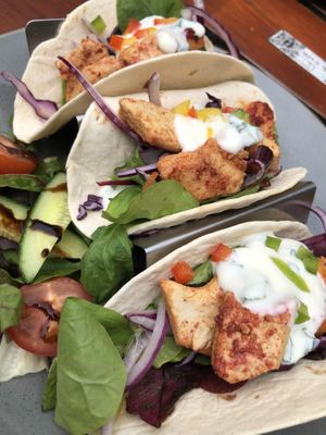 Chickn and mint yogurt tacos at The Oakwood in Glossop
