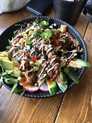 Oyster mushroom salad  at The Oakwood in Glossop