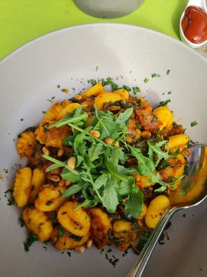 Vegan gnocchi at Cafe & Restaurant Kennidi in Salzburg