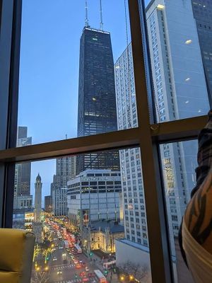 Table view from overlooking Magnificent Mile at Althea in Chicago