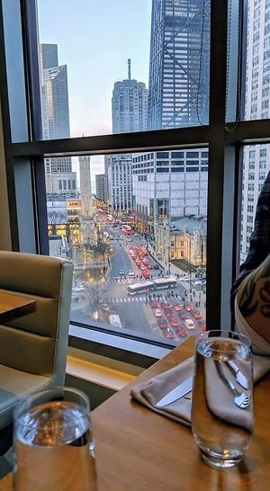 Table view from overlooking Magnificent Mile at Althea in Chicago
