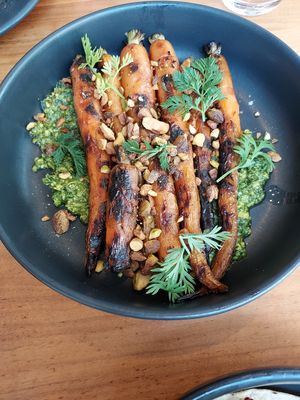 Carrots with pistachio and pesto  at Althea in Chicago