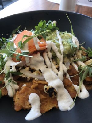 Pictured here are the vegan chilaquiles  at Althea in Chicago