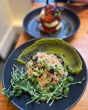 KELP NOODLE CACIO E PEPE. Has a nice kick! Served cold    at Althea in Chicago