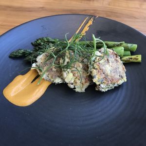 Vegan crab cakes  at Althea in Chicago
