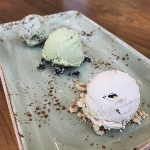 Vegan sorbet trio at Althea in Chicago