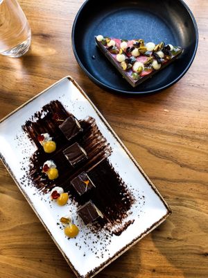 Cheesecake & mocha cakes (bites) at Althea in Chicago