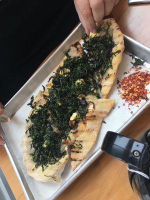 Kale flat bread at Althea in Chicago