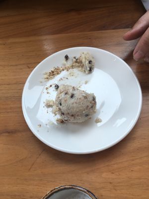 Almond Joy. (My mom couldn't wait a second for me to take a pic 🤣🤣) at Althea in Chicago