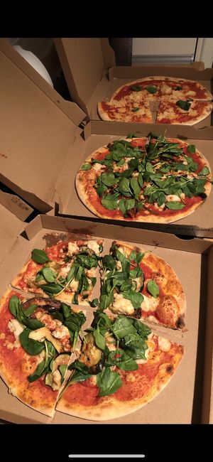 All vegan pizzas  from the menu  at Pizza Mono in Darmstadt