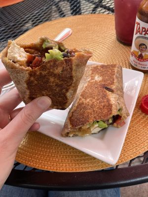 The vegan breakfast burrito  at Restoration Cafe in Manchester