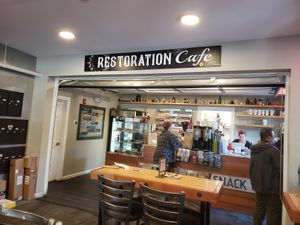 The counter they do have table service at Restoration Cafe in Manchester