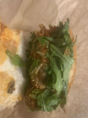 Mushroom meatball Sammy!  🤤 at Restoration Cafe in Manchester