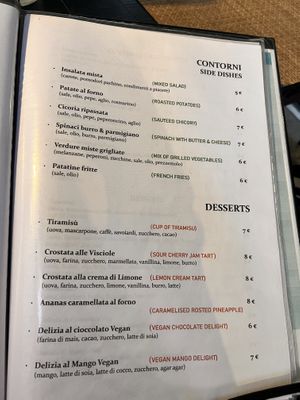 Menu  at Ristorante Cantina 26 in Rome