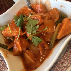 Red curry tofu at Oryza in Iowa City