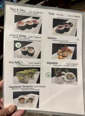Example of Vegan Sushi Rolls  at Honda in Torrance