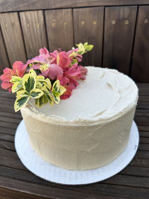 8” Chocolate cake with vanilla frosting  at Fox & Fawn Bakehouse in Benicia