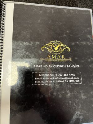 Menu  at Amar Indian Cuisine in Fairfield