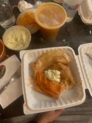 Masala dosa & roasted tomato/bell pepper soup  at Amar Indian Cuisine in Fairfield